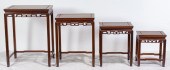 (SET OF 4) CHINESE HARDWOOD NE