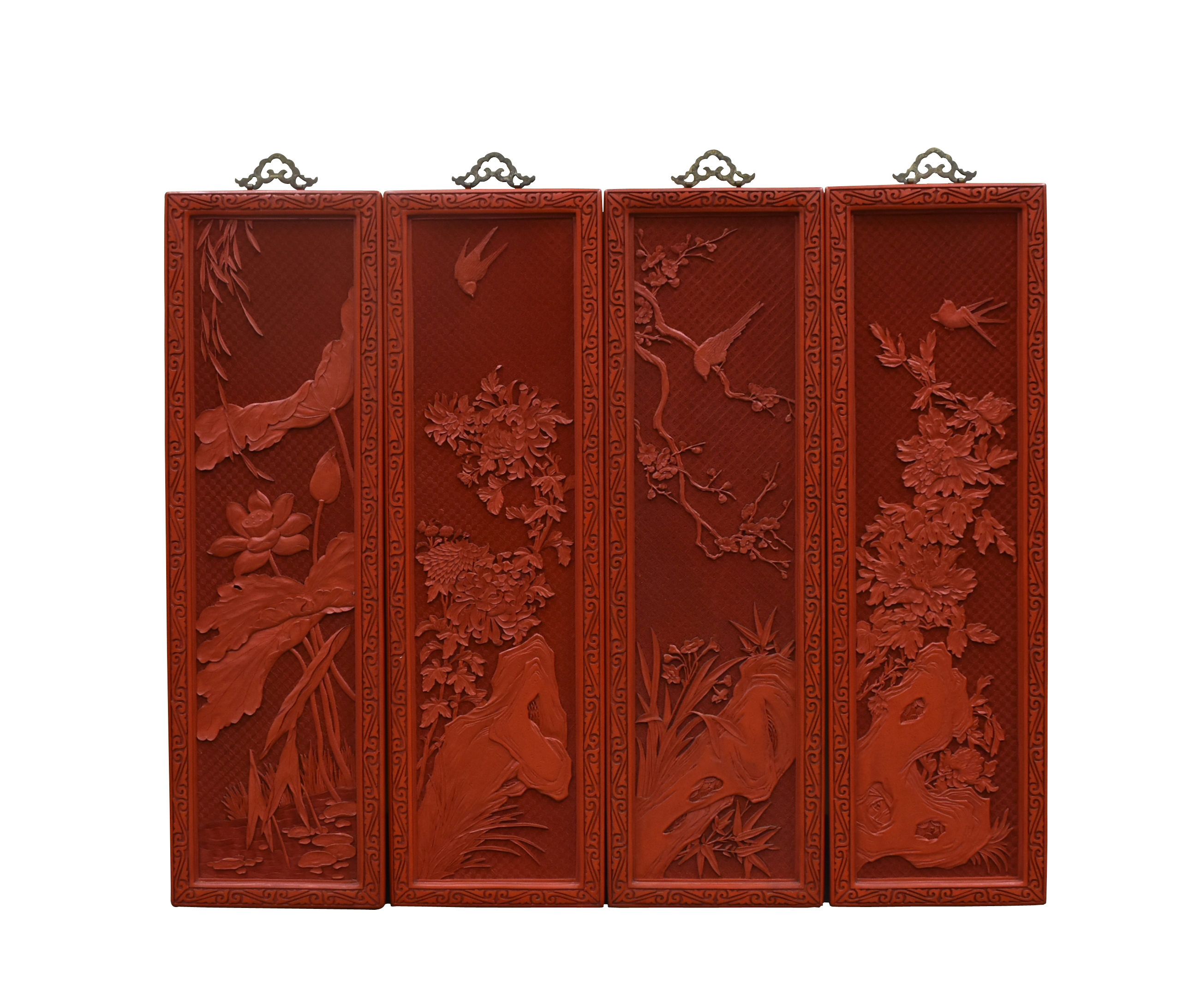 SET OF 4 CHINESE LACQUER PANELS