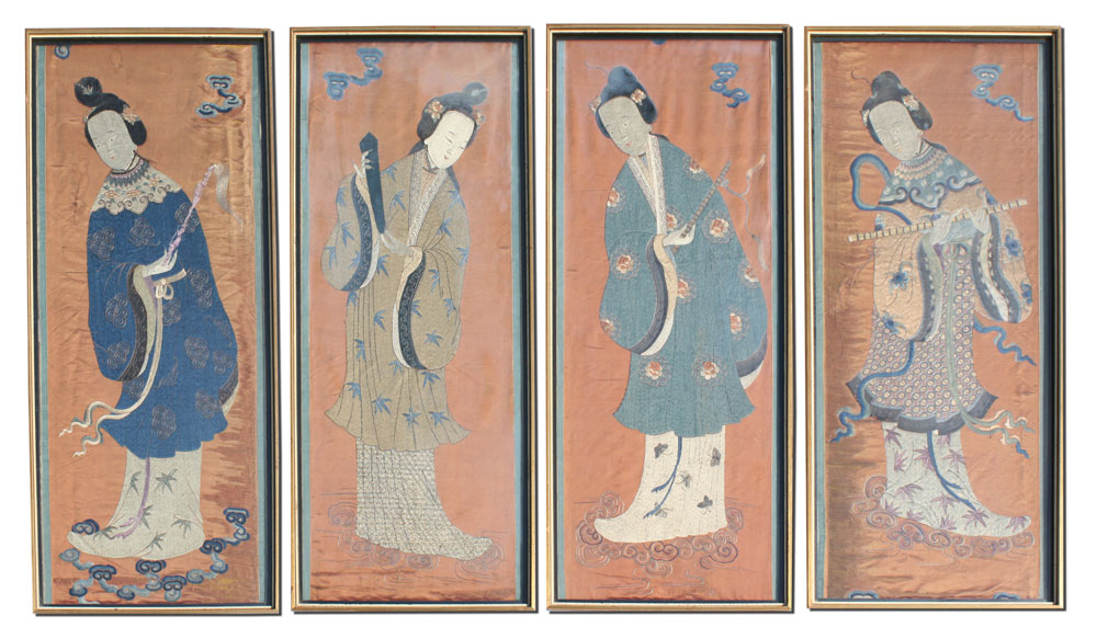 SET OF 4 CHINESE NEEDLEWORK