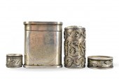 SET OF 4 CHINESE SILVER COVERE