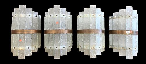 SET OF 4 FRENCH ART DECO SCONCESSet