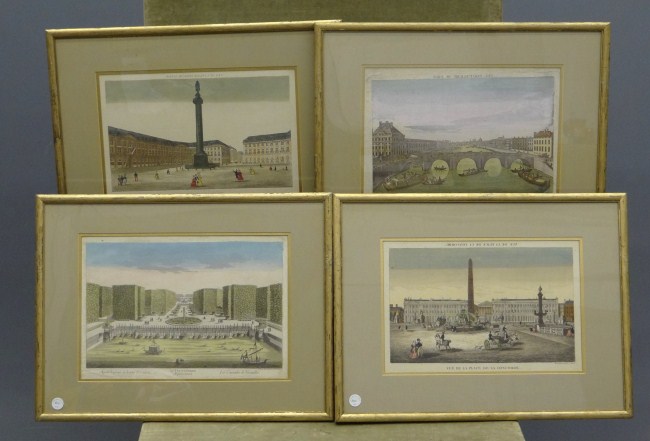 Set of 4 French prints ''Vue De