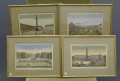 Set of 4 French prints ''Vue D