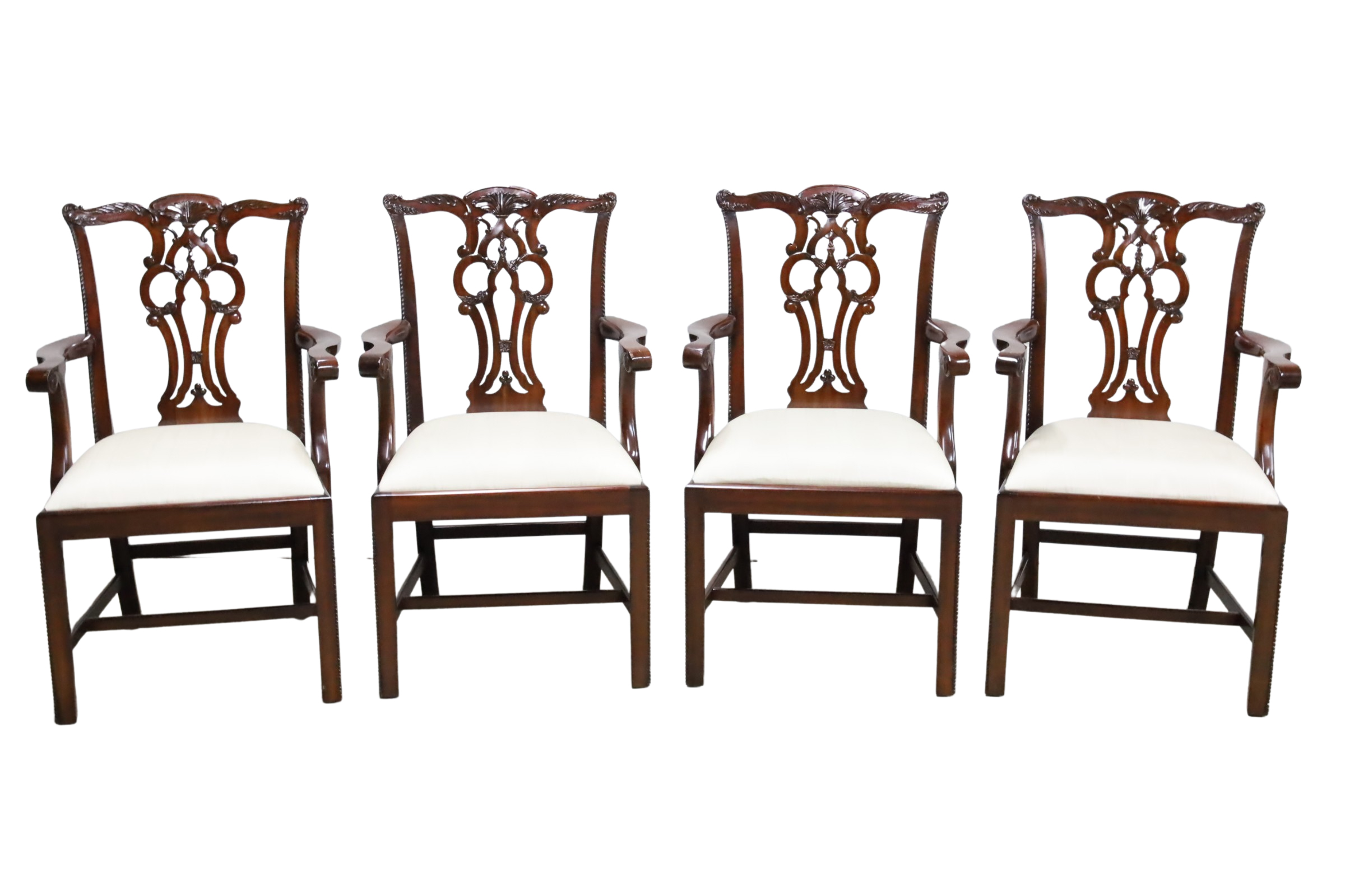 SET OF 4 IRISH CHIPPENDALE STYLE