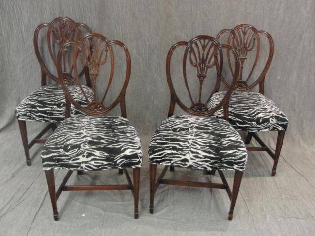 Set of 4 Mahogany Shield Back