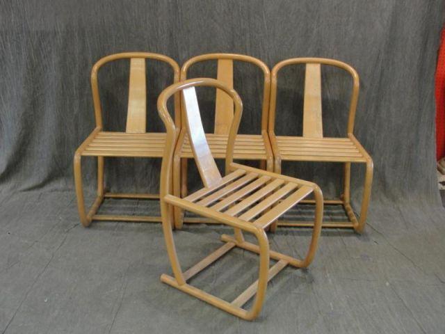 Set of 4 Midcentury Blonde Bentwood