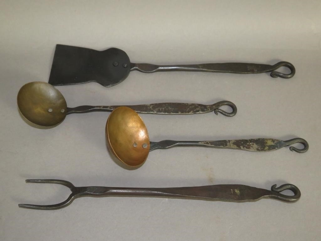 SET OF 4 MINIATURE WROUGHT IRON