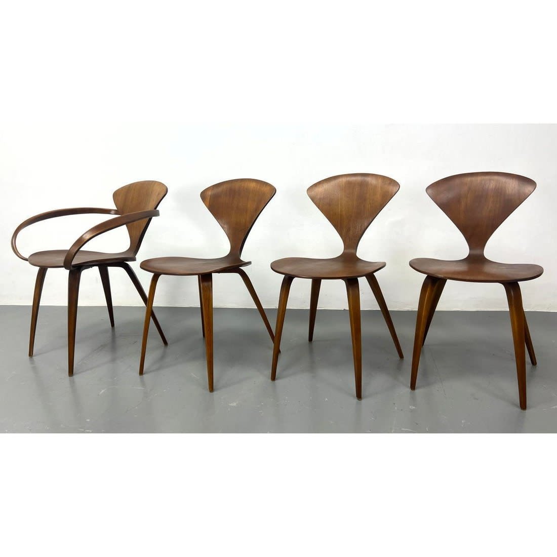 Set of 4 Norman Cherner chairs with