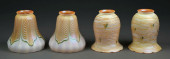 SET OF 4 QUEZAL ART GLASS SHAD