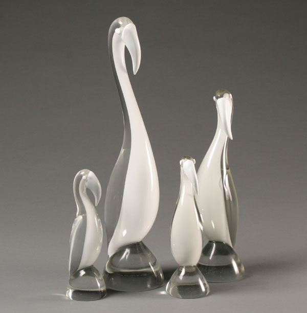 Set of 4 Seguso AV Murano art glass