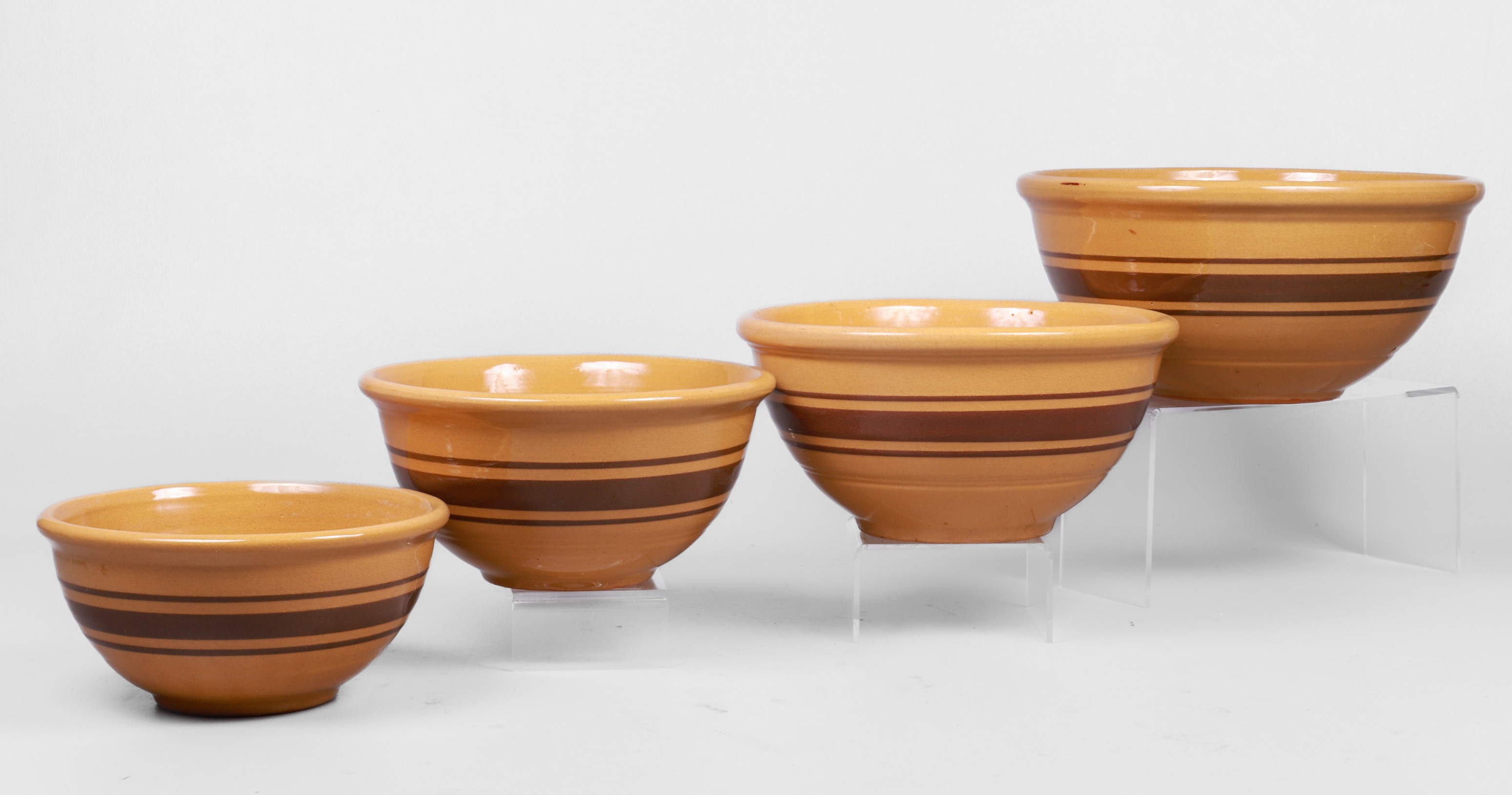 Set of (4) Weller yellow ware
