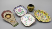 SET OF 5 CHINESE CANTON ENAMEL