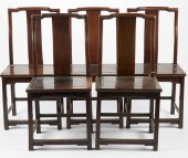 SET OF 5 CHINESE WOODEN CHAIRS