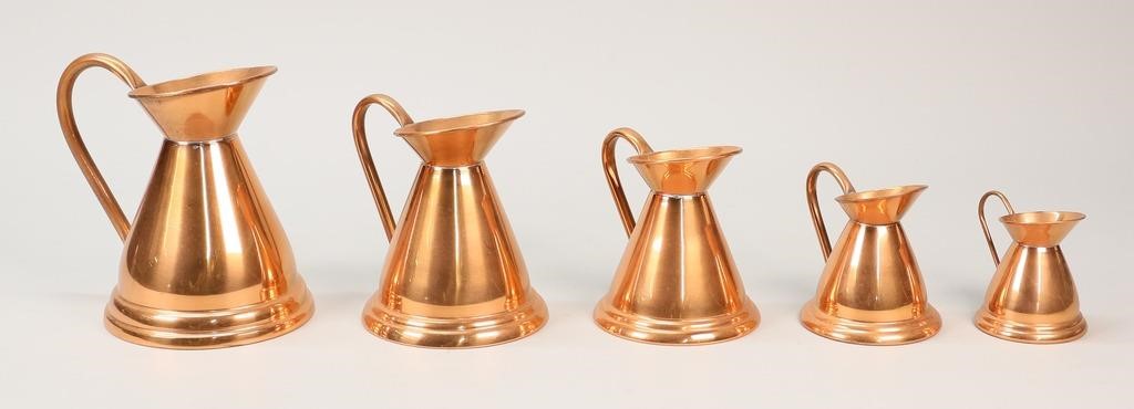 SET OF 5 GRADUATED COPPER