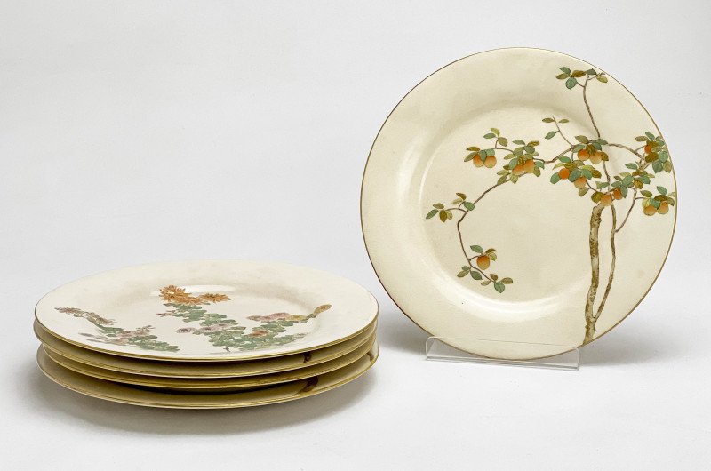 SET OF 5 JAPANESE SATSUMA DISHES,