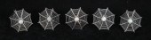 SET OF 5 SILVER SPIDER WEB PLA
