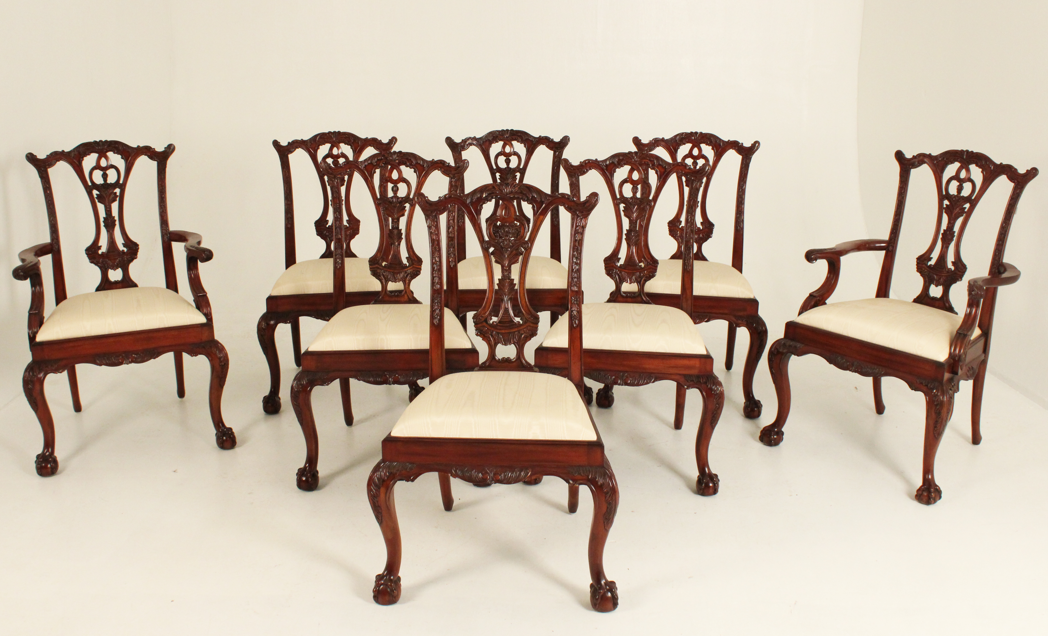SET OF 6 & 2 IRISH CHIPPENDALE