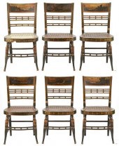 SET OF 6 AMERICAN FANCY PAINTE
