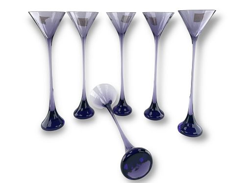 SET OF 6 BACCARAT AMETHYST LIQUOR
