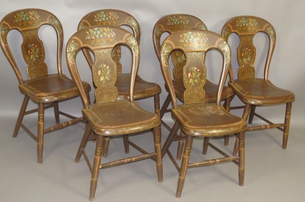 SET OF 6 BALLOON BACK PLANK SEAT