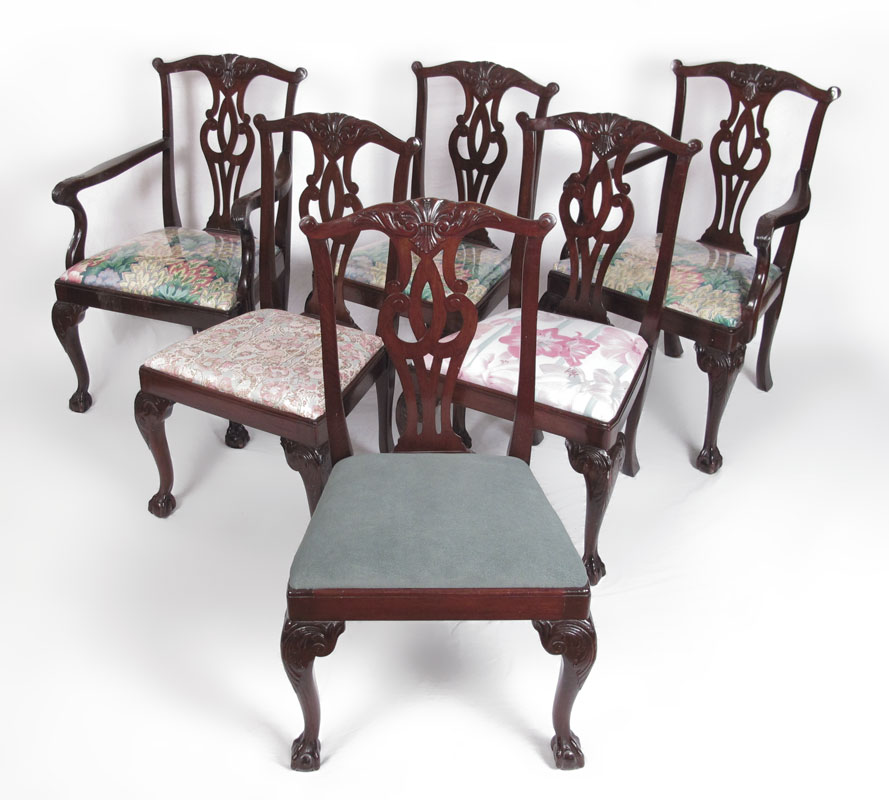 SET OF 6 CHIPPENDALE STYLE DINING