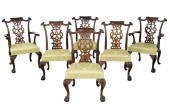 SET OF 6 CHIPPENDALE STYLE DIN