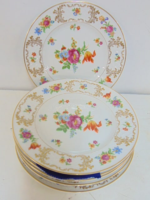 SET OF 6 FLORAL DECORATED