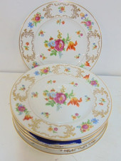 SET OF 6 FLORAL DECORATED BAVA