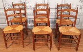 SET OF 6 FRENCH FRUITWOOD LADD