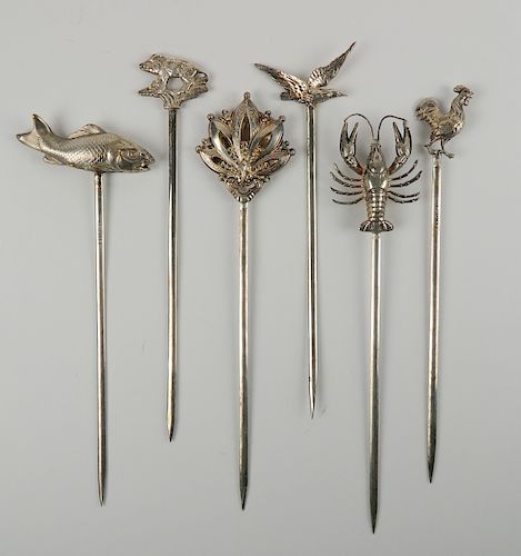 SET OF 6 FRENCH SILVER PLATE