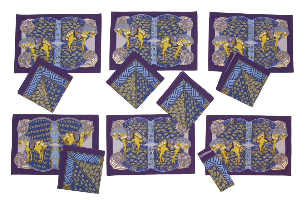 SET OF 6 HERMES PARIS PLACEMATS: