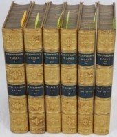 SET OF 6 LEATHER BOUND BOOKS,
