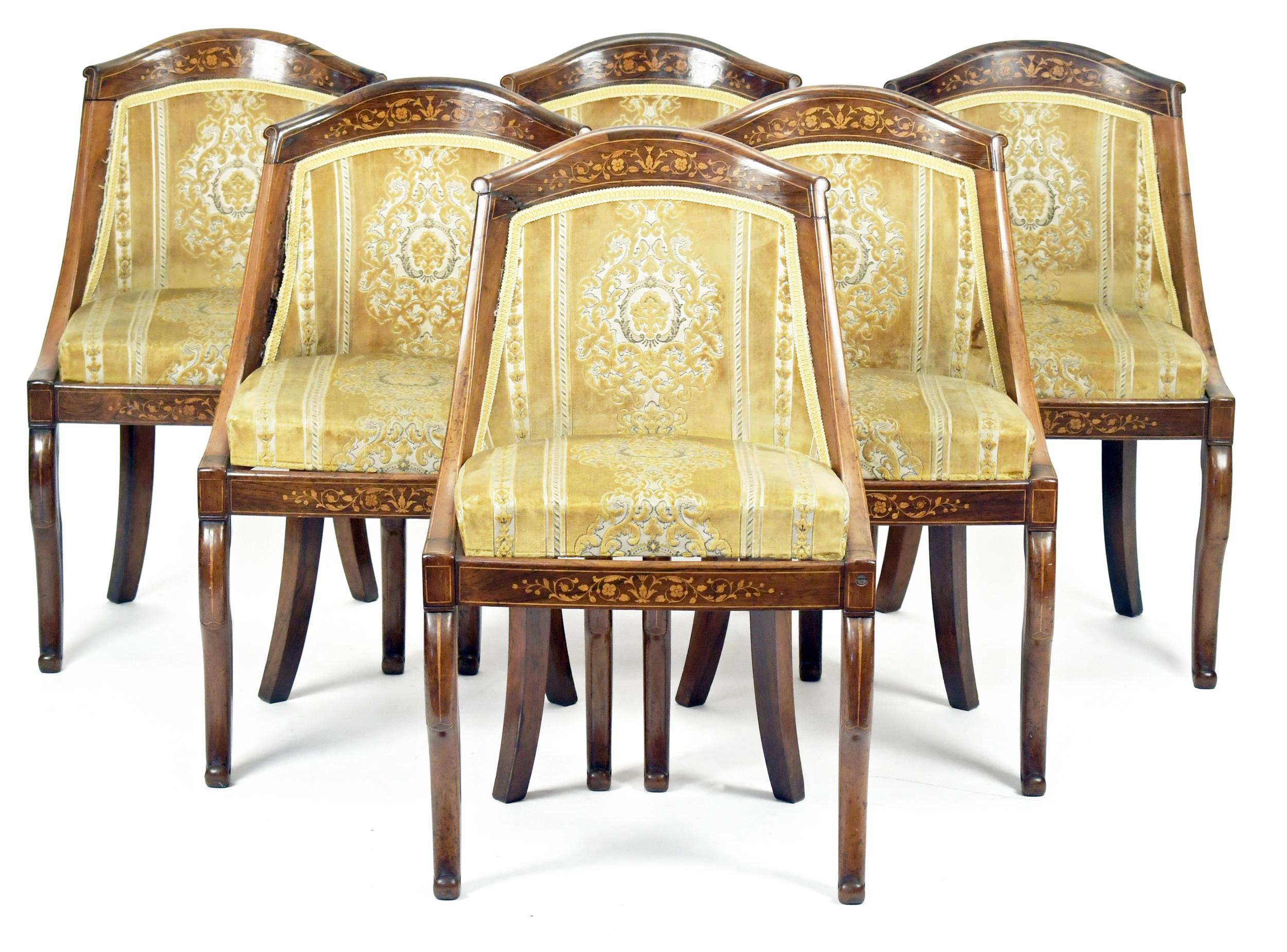 SET OF 6 LOUIS PHILIPPE MARQUETRY