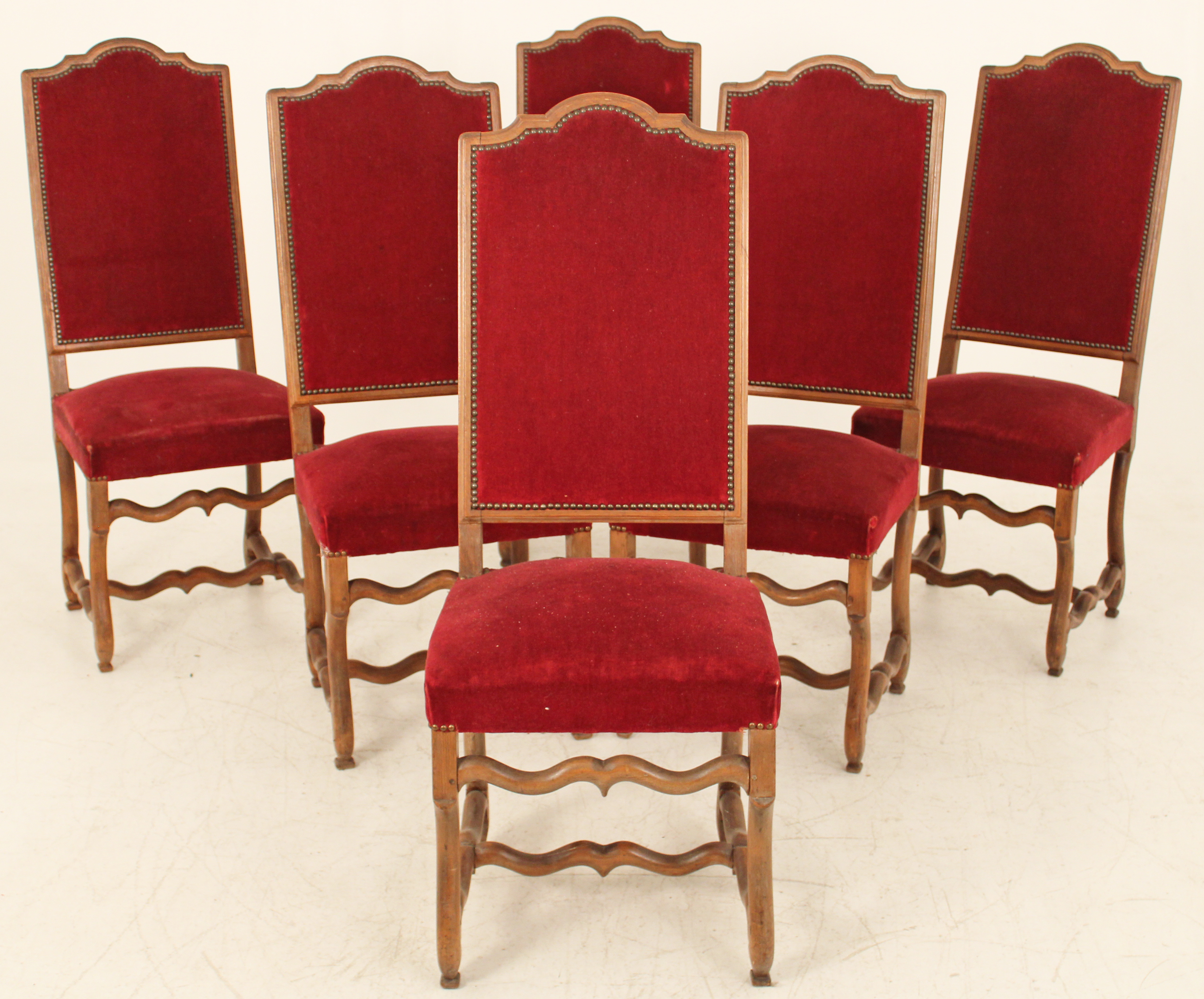 SET OF 6 LOUIS XIII OAK CHAIRS