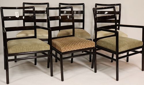 SET OF 6 MIDCENTURY STAINED