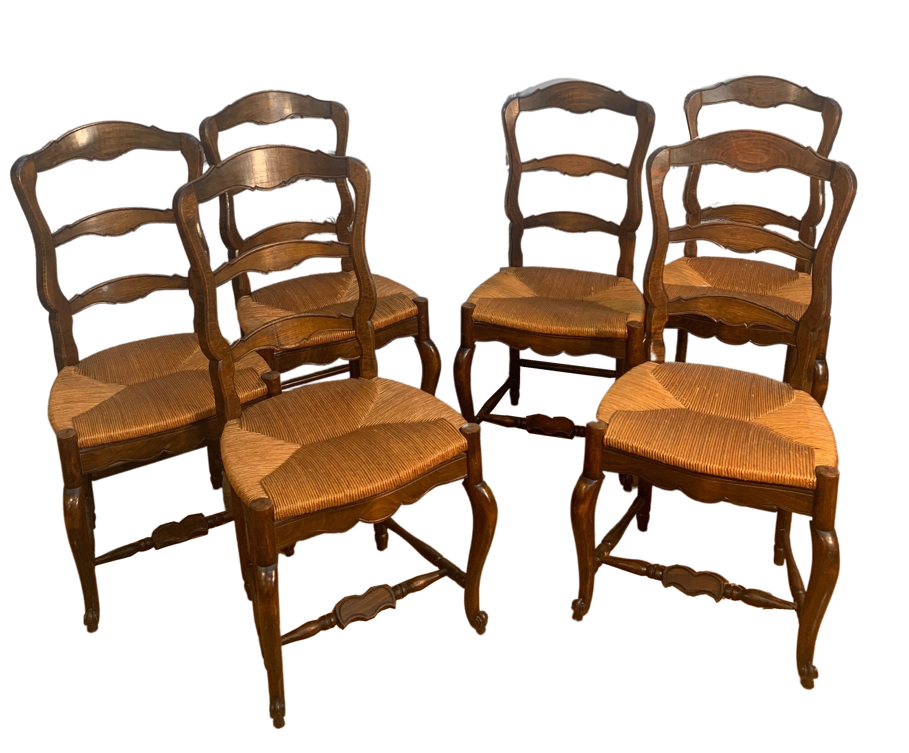 SET OF 6 PROVINCIAL LADDERBACK