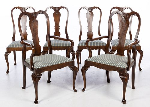 SET OF 6 QUEEN ANNE STYLE DINING