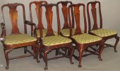 SET OF 6 QUEEN ANNE CHAIRSca.