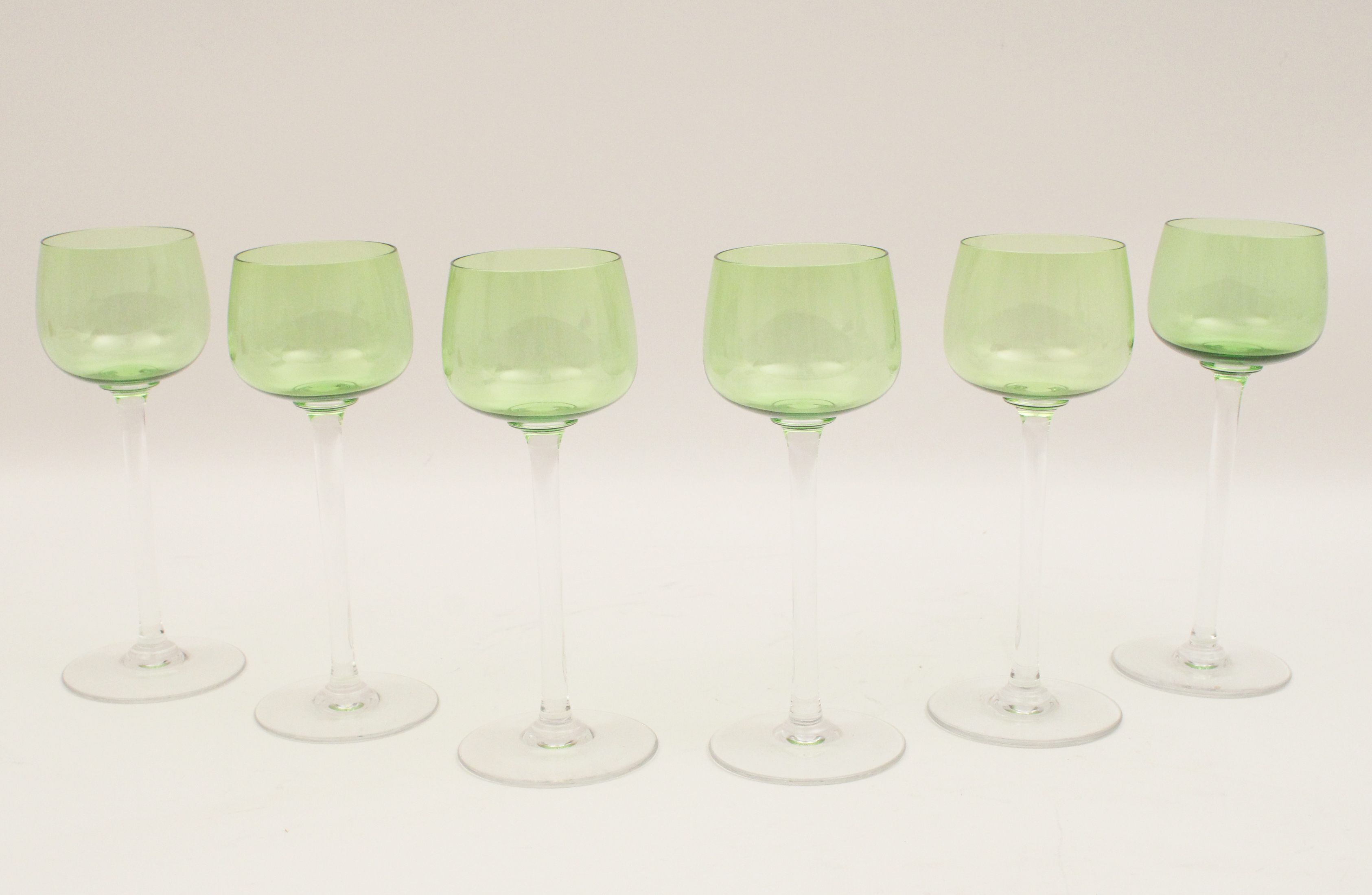 SET OF 6 SIGNED BACCARAT LONG