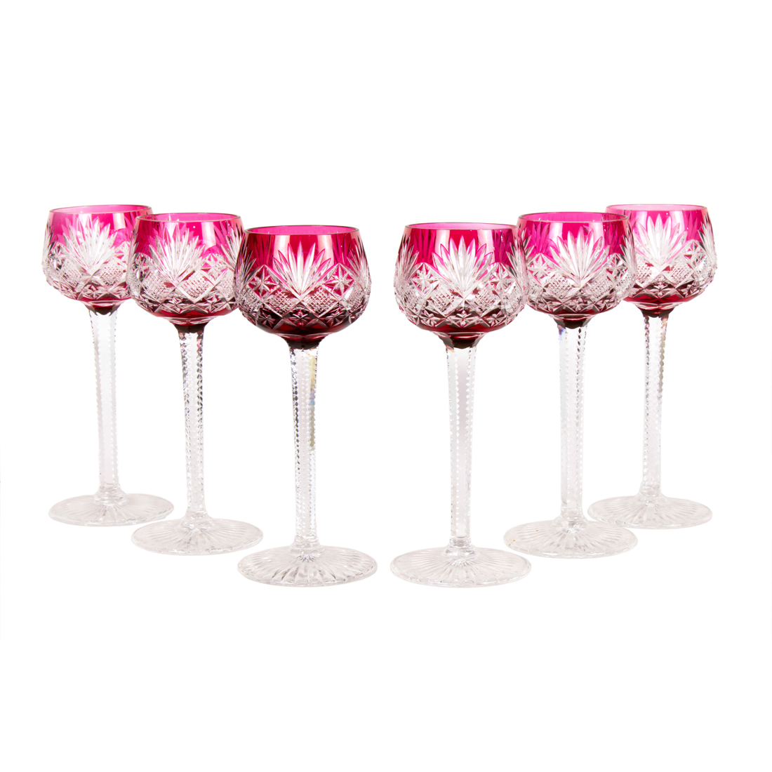 (SET OF 6) ST. LOUIS RUBY FLASHED