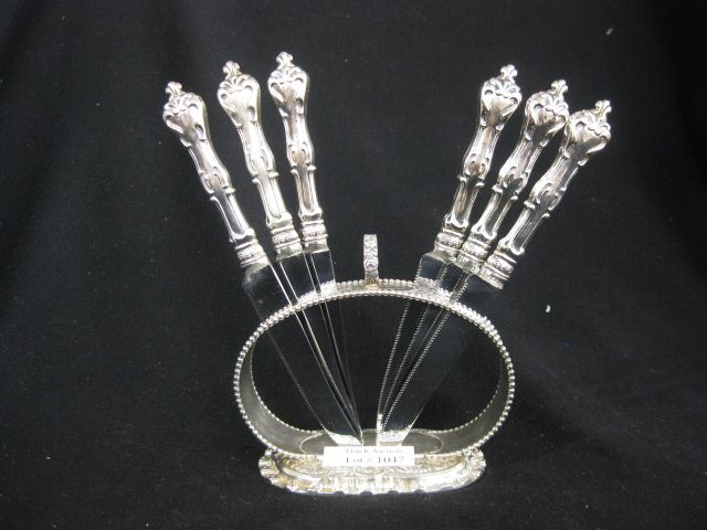 Set of 6 Sterling Silver Fruit