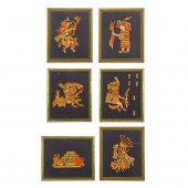 (SET OF 6) VINTAGE MEXICAN FOL
