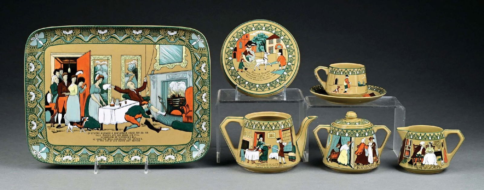 SET OF 7: BUFFALO POTTERY EMERALD