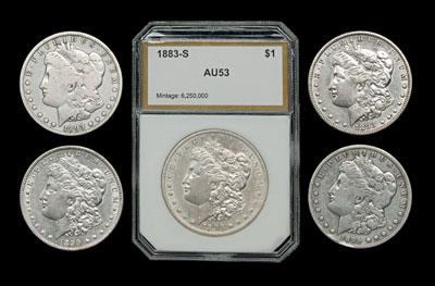 Set of 76 Morgan silver dollars, 73