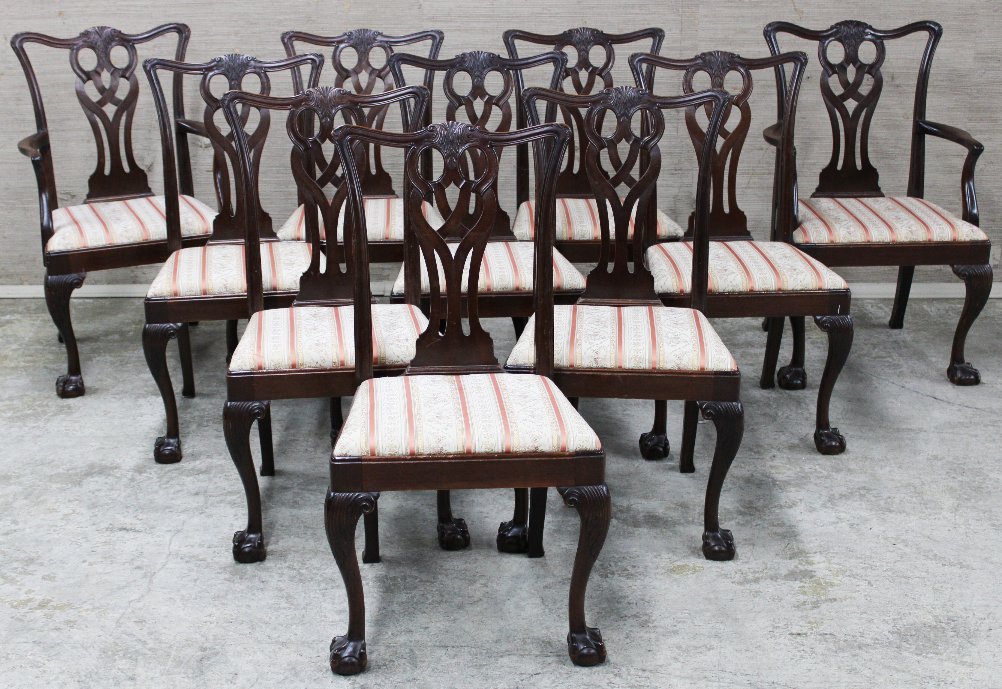 SET OF 8 & 2 CHIPPENDALE STYLE MAH.