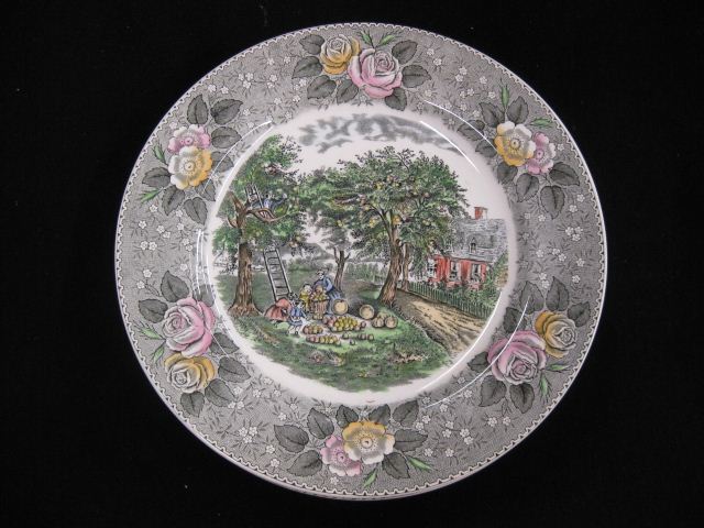 Set of 8 Adams N. Currier Ironstone