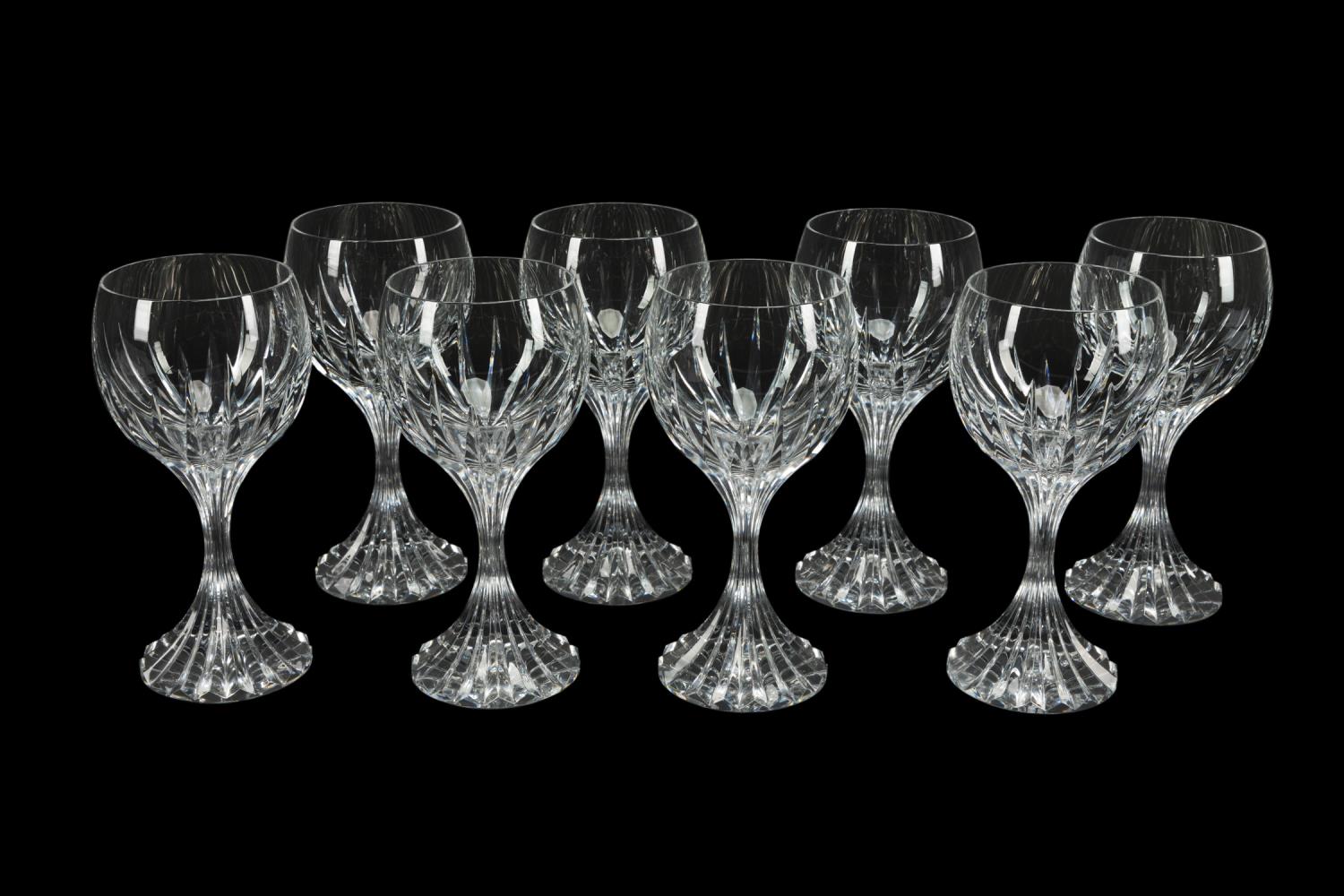SET OF 8 BACCARAT "MASSENA" TALL