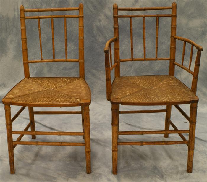 Set of 8 bamboo turned maple