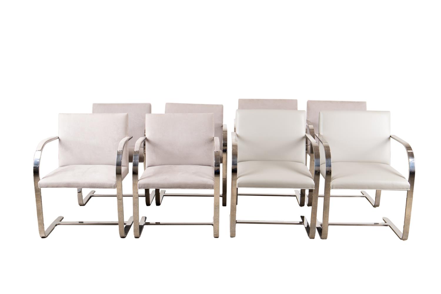 SET OF 8 BRUETON "BRNO" GRAY CHAIRS