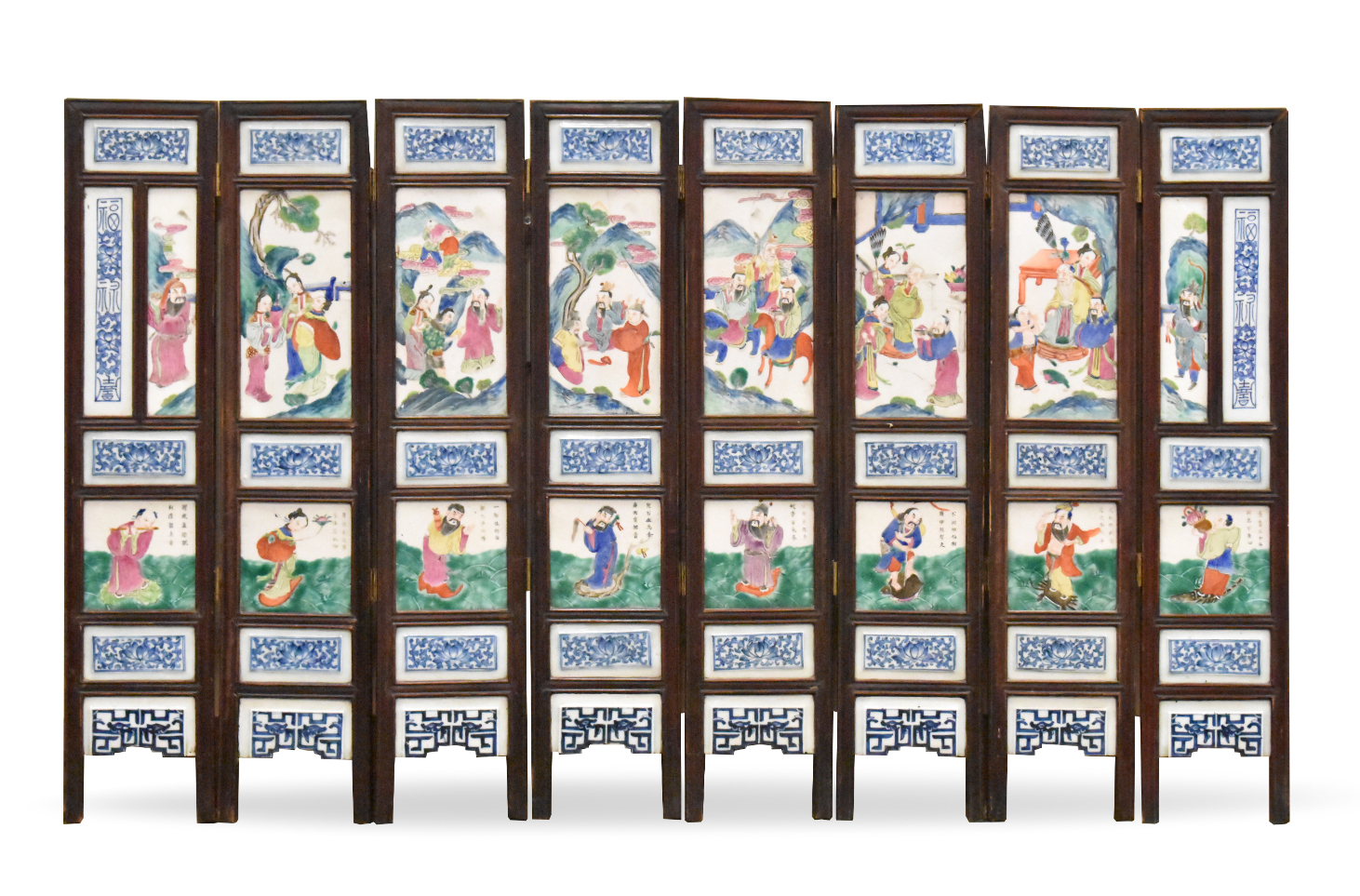 SET OF 8 CHINESE FAMILLE ROSE